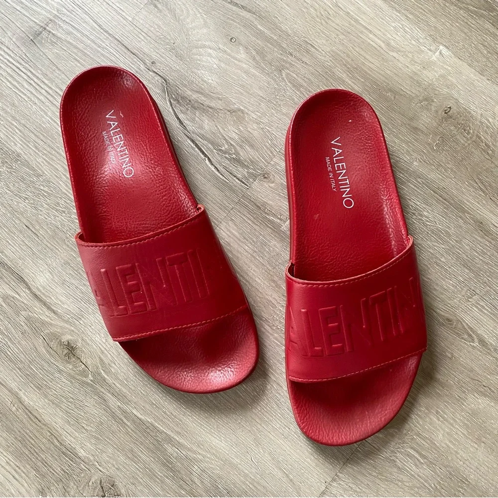 Valentino By Mario Red Pool Slide Sandals Men’s 43